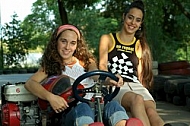 Photo shooting girls at go-kart