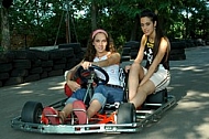 Photo shooting girls at go-kart