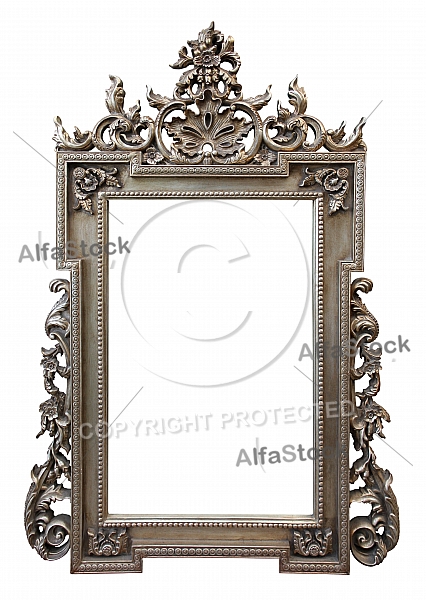 Picture gold frame with a decorative pattern.