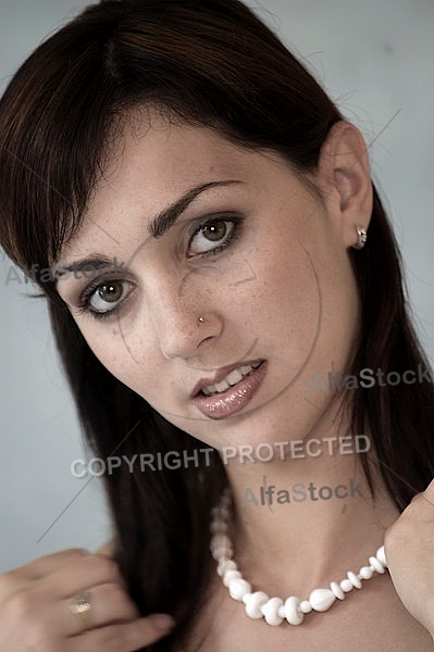 Portrait of a girl with black hair