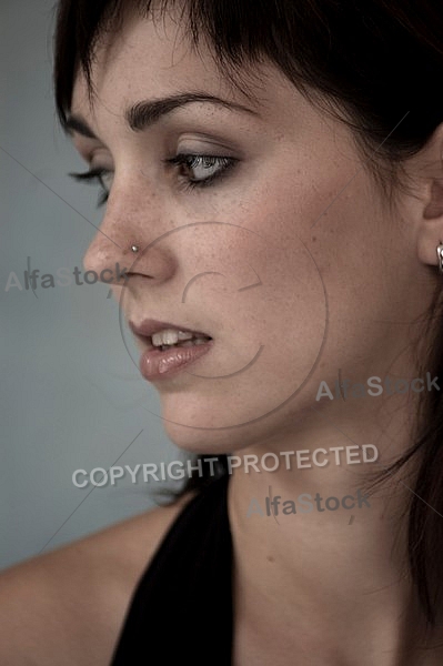 Portrait of a girl with black hair