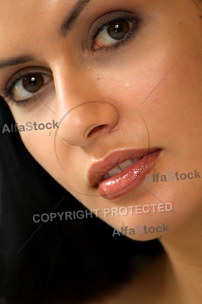 Portrait of girl with long black hair