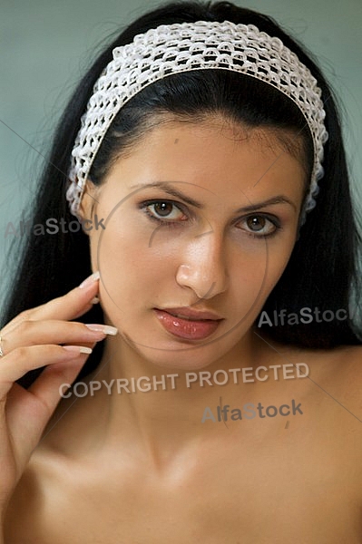 Portrait of girl with long black hair