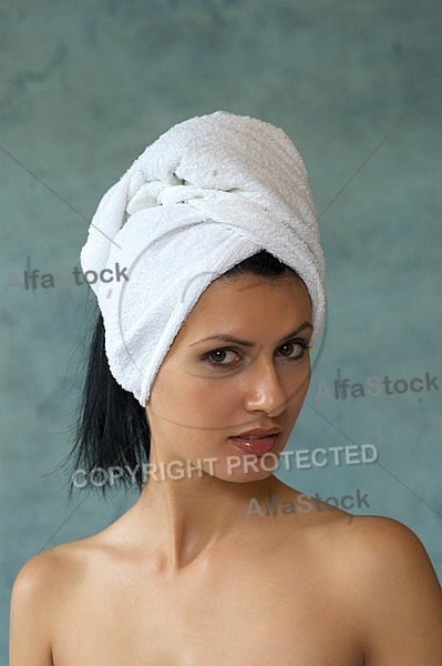 Portrait of girl with long black hair