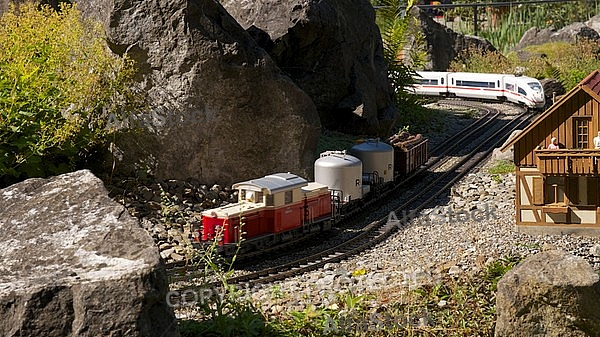 Rail transport modelling,  Mainau in Lake Constance, Germany