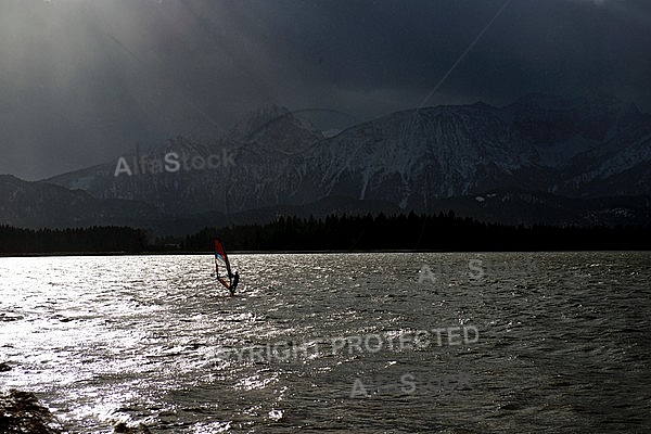 Storm on the lake, Hopfensee, Bavaria, Germany