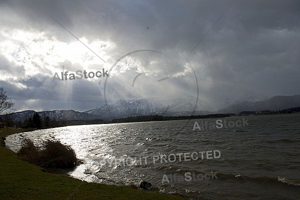 Storm on the lake, Hopfensee, Bavaria, Germany