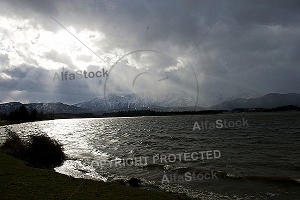 Storm on the lake, Hopfensee, Bavaria, Germany