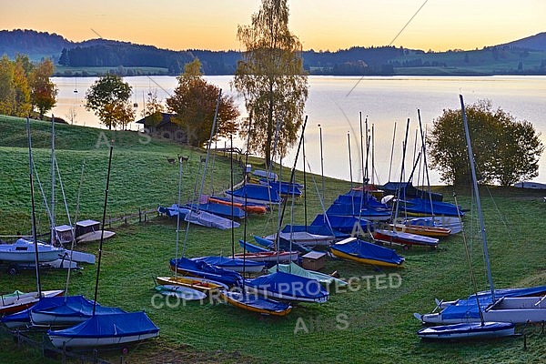 Sunset at the Lake Forggensee in Germany