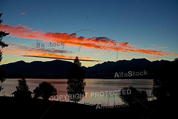 Sunset at the Lake Forggensee in Germany