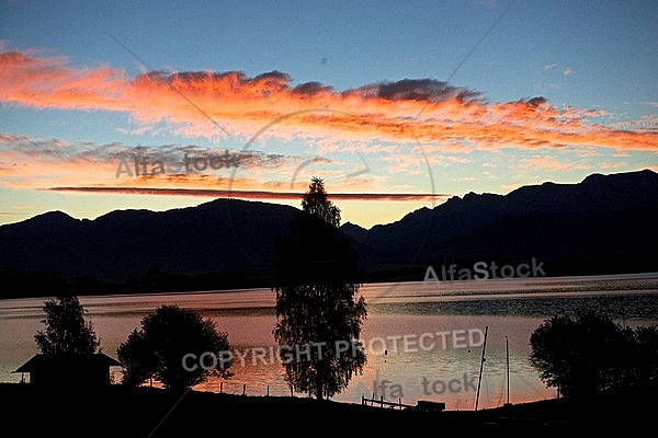 Sunset at the Lake Forggensee in Germany