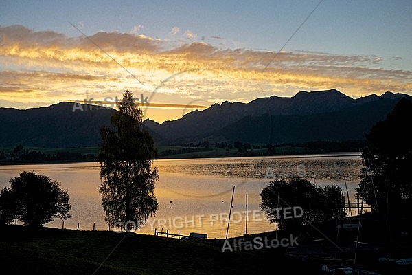 Sunset at the Lake Forggensee in Germany