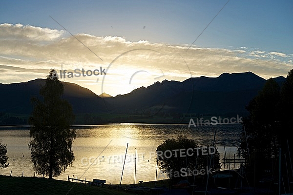 Sunset at the Lake Forggensee in Germany