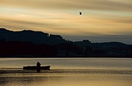 Sunset at the Lake Hopfensee in Germany