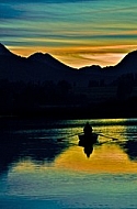 Sunset at the Lake Hopfensee in Germany