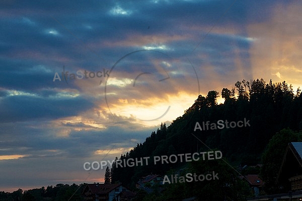 Sunset at the Lake Hopfensee in Germany