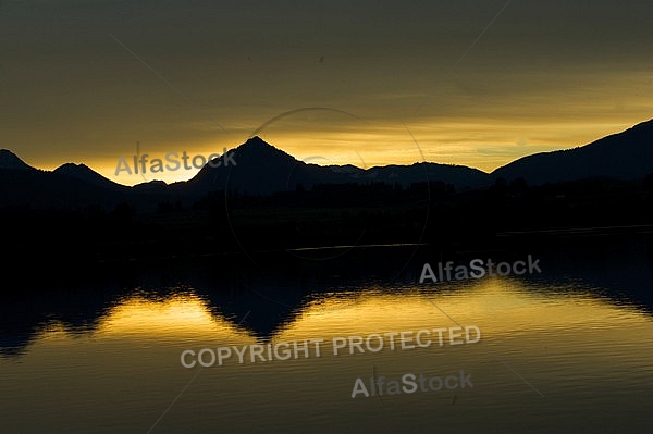 Sunset at the Lake Hopfensee in Germany