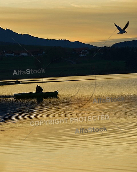 Sunset at the Lake Hopfensee in Germany