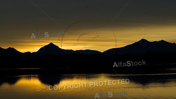 Sunset at the Lake Hopfensee in Germany