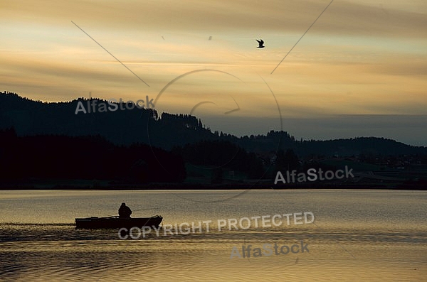 Sunset at the Lake Hopfensee in Germany