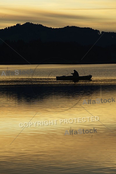 Sunset at the Lake Hopfensee in Germany