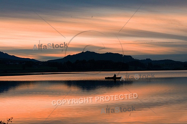 Sunset at the Lake Hopfensee in Germany