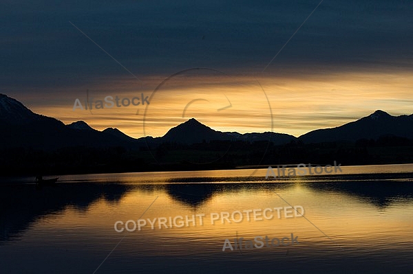 Sunset at the Lake Hopfensee in Germany