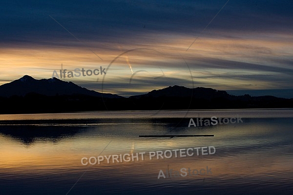 Sunset at the Lake Hopfensee in Germany