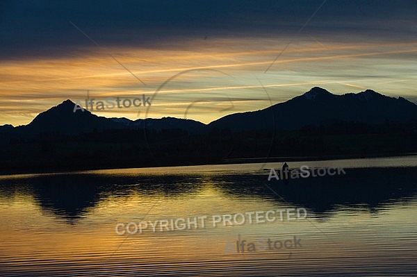 Sunset at the Lake Hopfensee in Germany