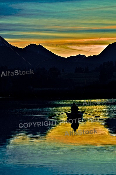 Sunset at the Lake Hopfensee in Germany