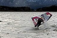 Surfer in the strom, Hopfensee, Bavaria, Germany