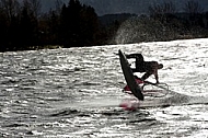 Surfer in the strom, Hopfensee, Bavaria, Germany