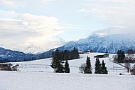 The Tannheim Mountains in Bavaria in Germany