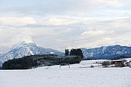 The Tannheim Mountains in Bavaria in Germany