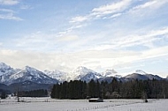The Tannheim Mountains in Bavaria in Germany