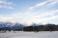 The Tannheim Mountains in Bavaria in Germany