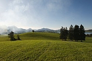 The Tannheim Mountains in Bavaria in Germany