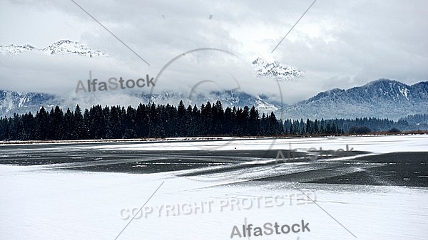 The Tannheim Mountains in Bavaria in Germany