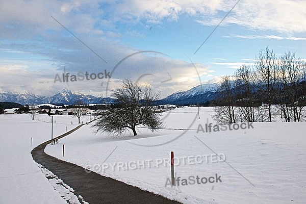 The Tannheim Mountains in Bavaria in Germany