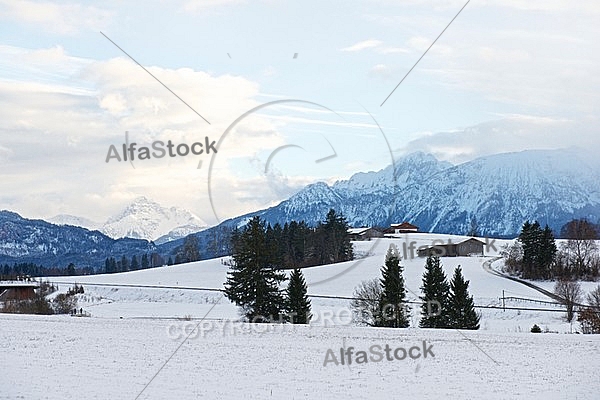 The Tannheim Mountains in Bavaria in Germany