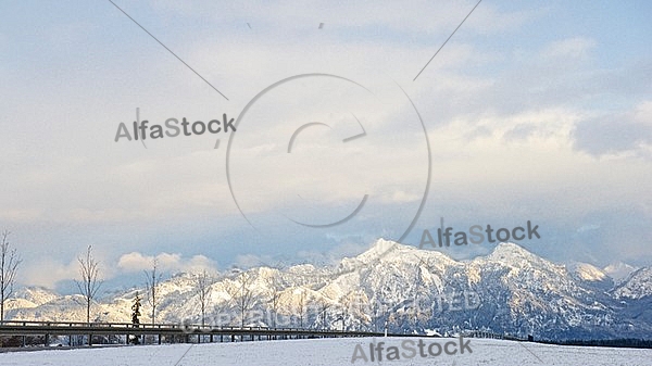 The Tannheim Mountains in Bavaria in Germany