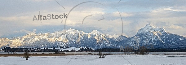 The Tannheim Mountains in Bavaria in Germany