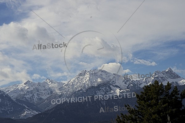 The Tannheim Mountains in Bavaria in Germany