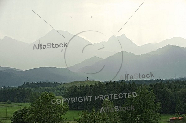 The Tannheim Mountains in Bavaria in Germany