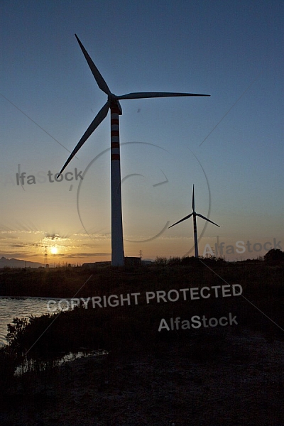Wind energy, Capoterra, Sardinia, Italy 