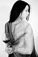 Wine, Beauty model girl, white background