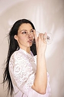 Wine, Beauty model girl, white background