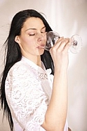 Wine, Beauty model girl, white background