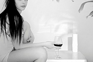 Wine, Beauty model girl, white background