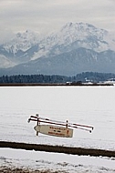 Winter at Lake Hopfensee in Germany